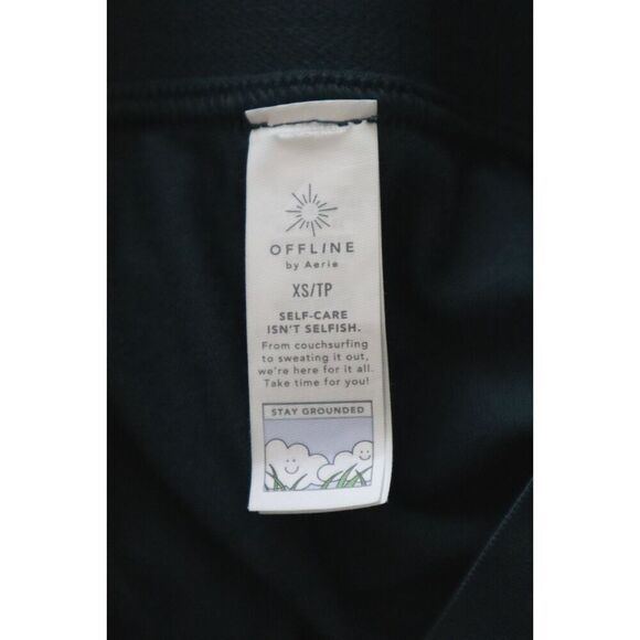 Offline x Aerie Women's Sz XS Deep Forest Green OG Logo Regular Rise Leggings - Picture 4 of 13